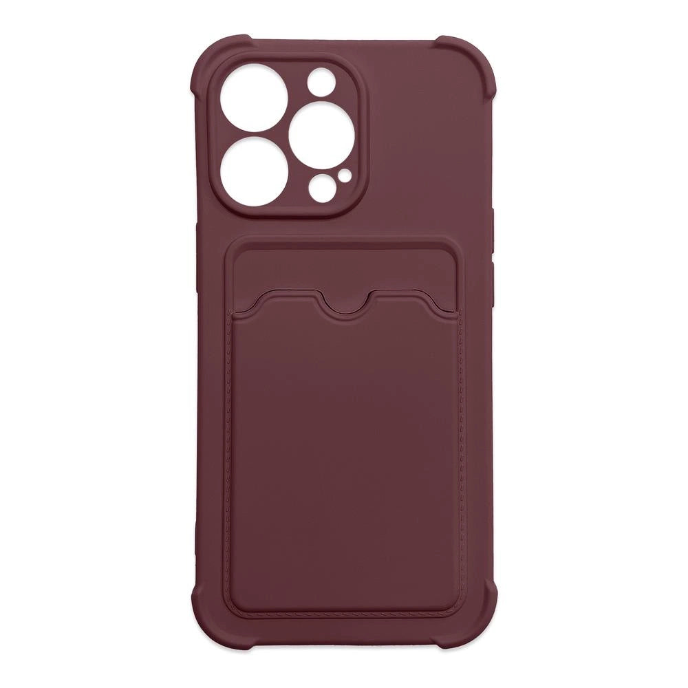 Card Armor Case Pouch Cover for iPhone 13 Pro Card Wallet Silicone Air Bag Armor Case Raspberry_0