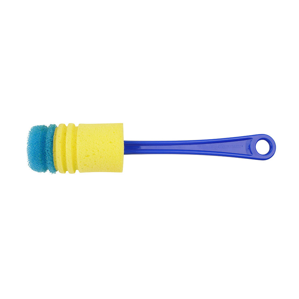 Escova para limpeza de garrafas 31cm cor azul/amarelo fackelmann_0
