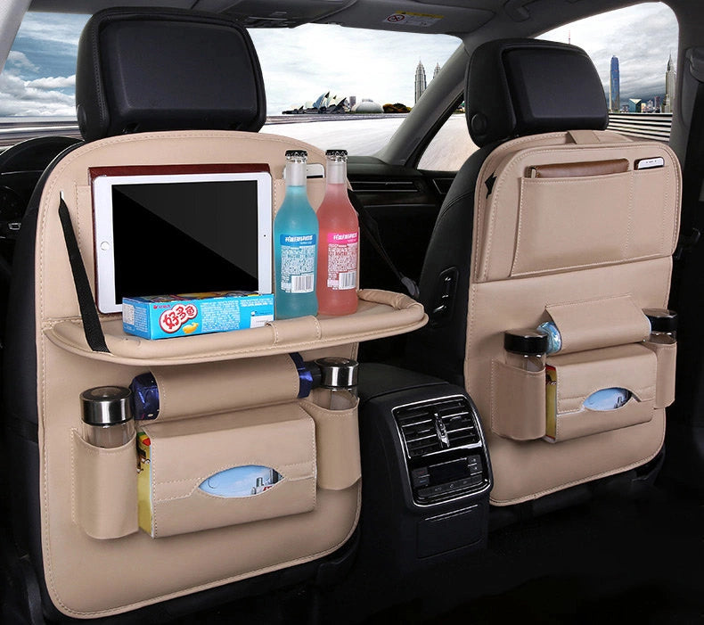 Car organizer for the seat foldable shelf mini car table beige_1