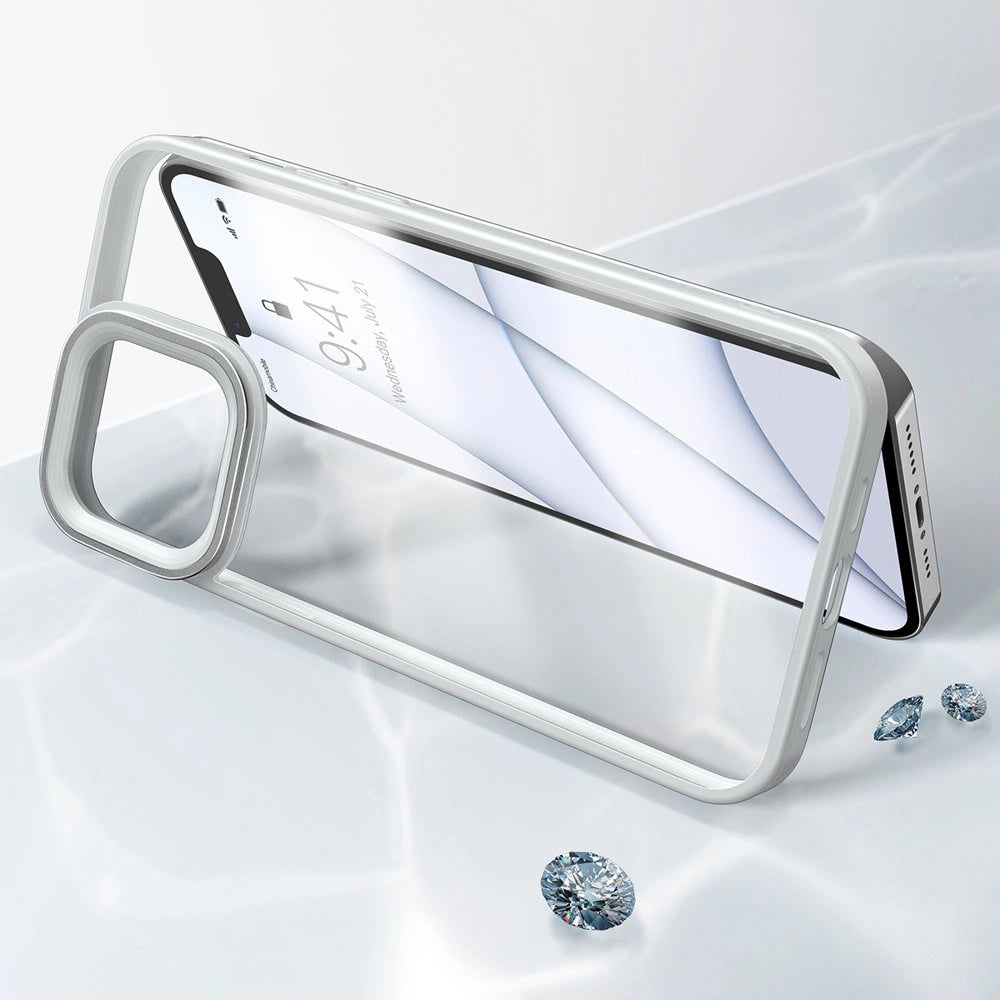 Baseus Crystal Phone Case Armor Case for iPhone 13 Pro with Gel Frame gray (ARJT000413)_9