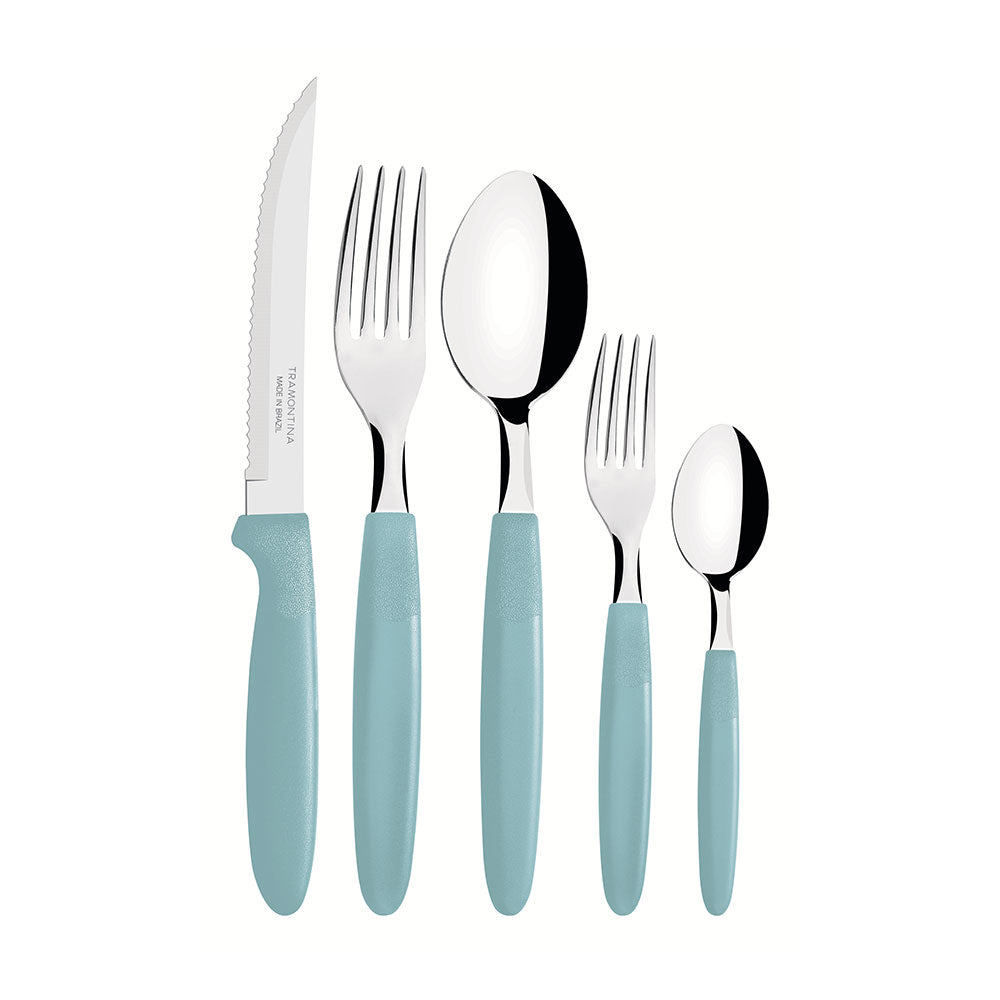 Conjunto de talheres azul de 30 peças_0