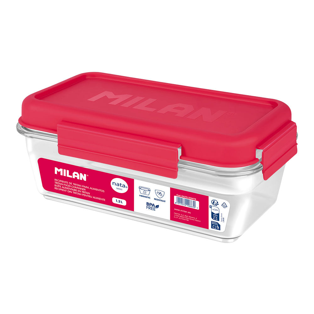 Lancheira hermética retangular tritan nata® 624 vermelha 1,2l_0