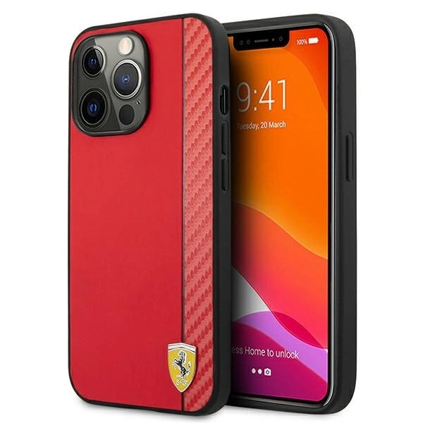 Ferrari FESAXHCP13XRE iPhone 13 Pro Max 6.7" red/red hardcase On Track Carbon Stripe_0