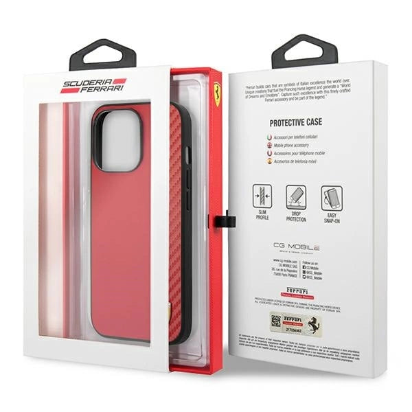 Ferrari FESAXHCP13XRE iPhone 13 Pro Max 6.7" red/red hardcase On Track Carbon Stripe_7