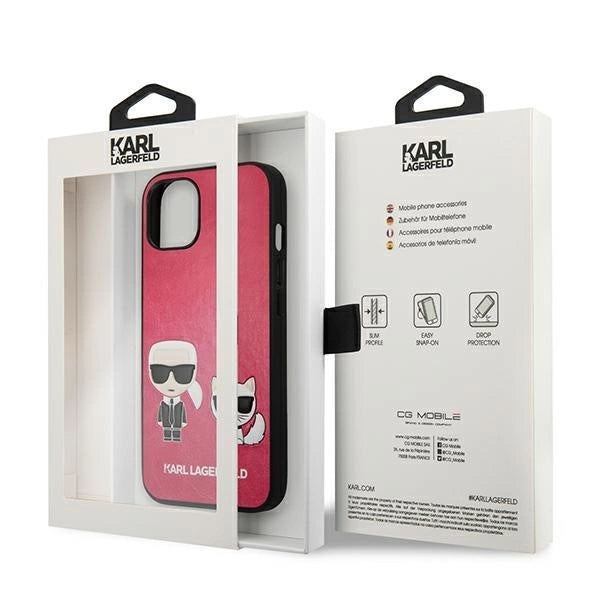 Karl Lagerfeld KLHCP13SPCUSKCP iPhone 13 mini 5,4" fuksja/fuchsia hardcase Ikonik Karl & Choupette_7