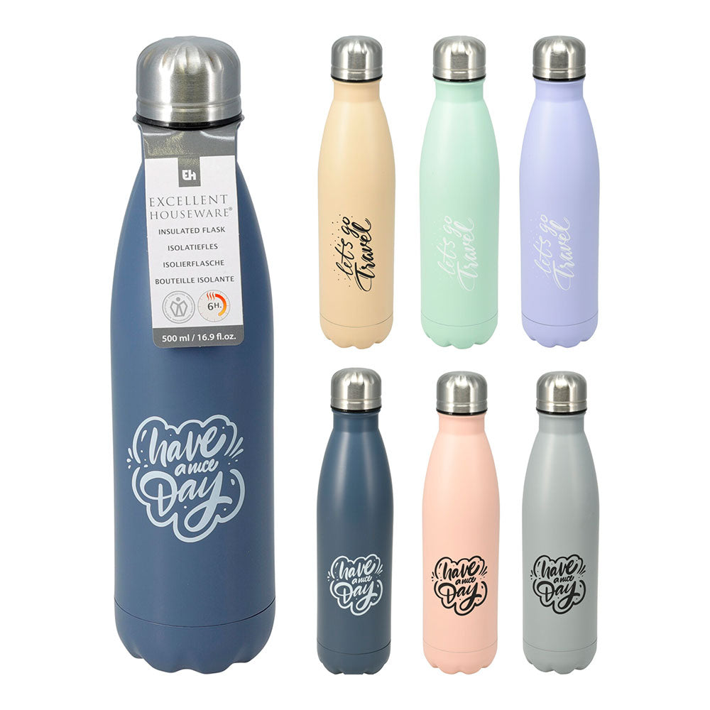 Garrafa térmica de inox de cores/modelos sortidos 500 ml_0