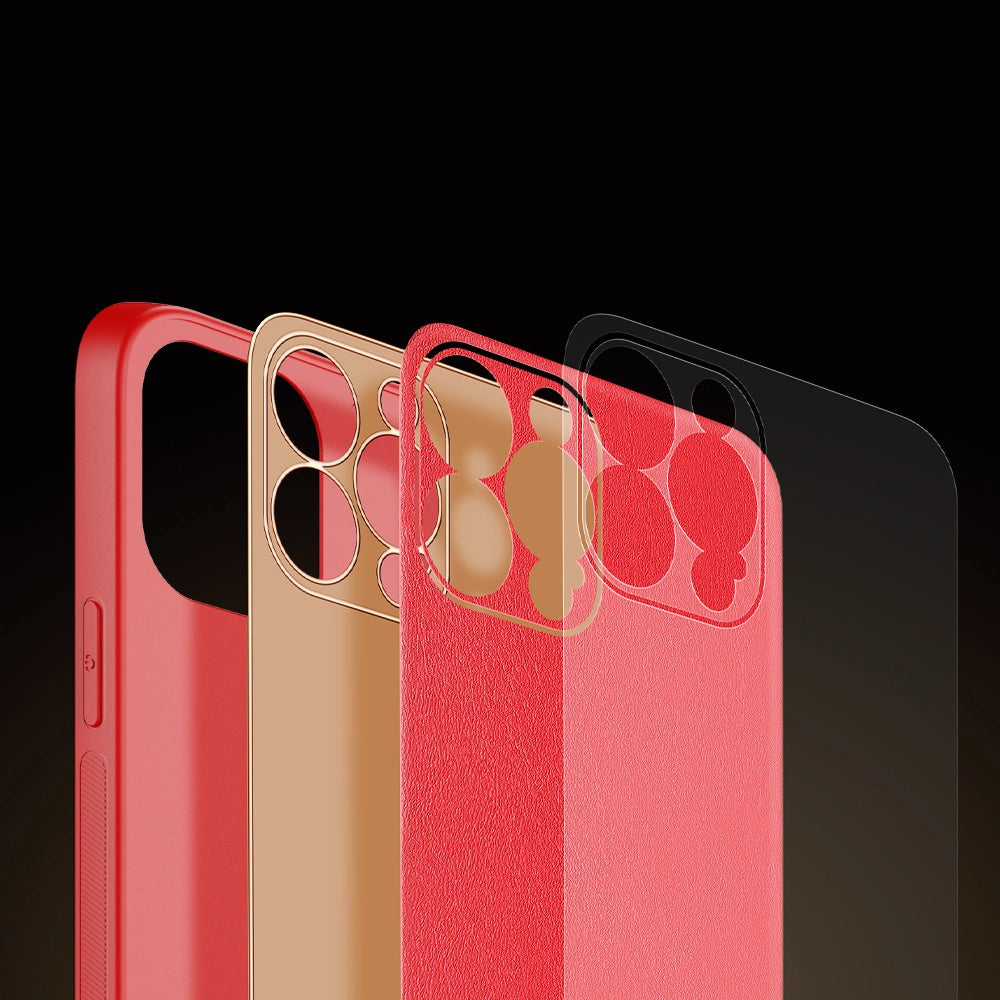 Dux Ducis Yolo elegant case made of soft TPU and PU leather for iPhone 13 Pro Max red_7