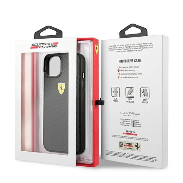 Ferrari FEHCP13SFCABK iPhone 13 mini 5.4" black/black hardcase On Track Real Carbon_7