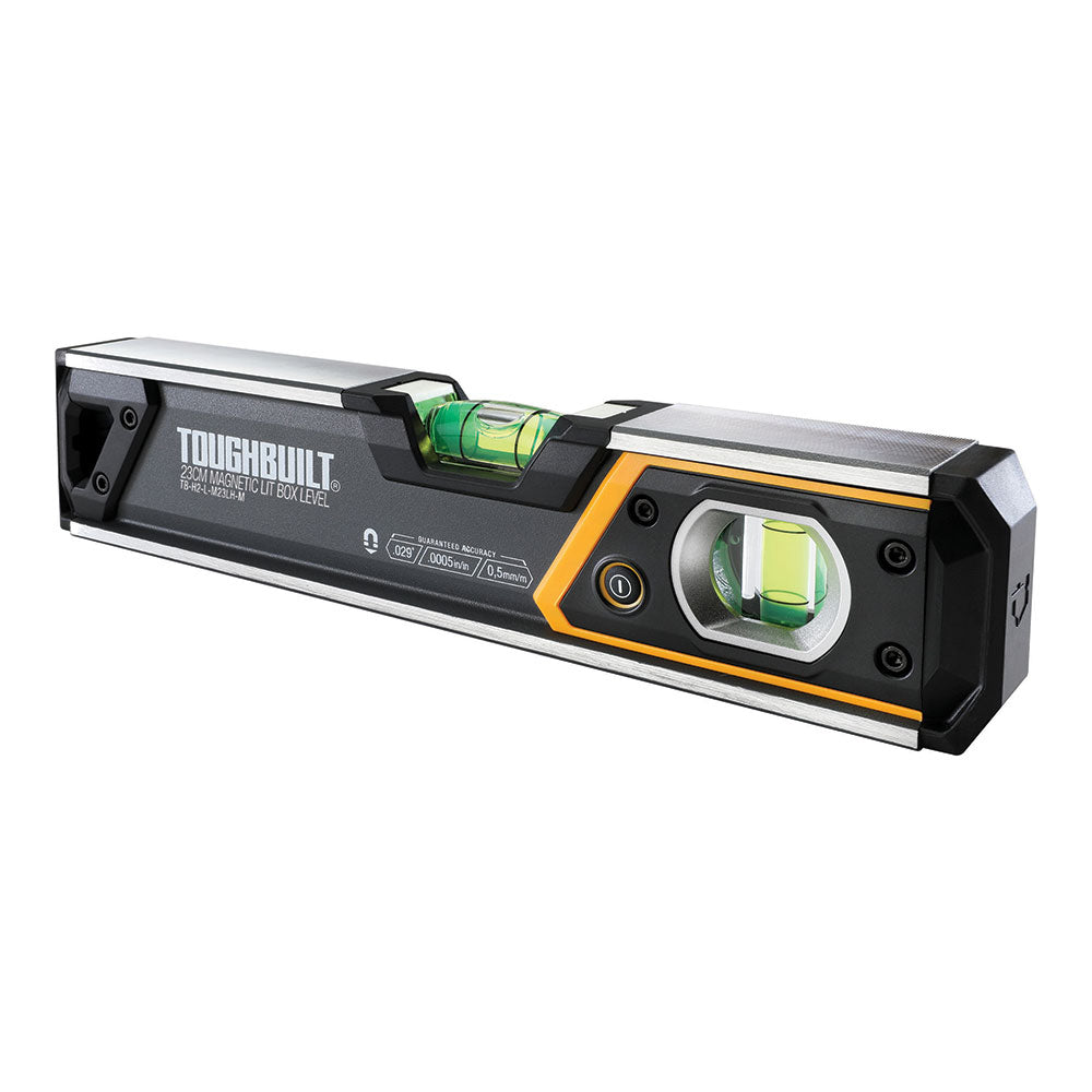 NÃvel magnético bolha tubular iluminada de 23cm tb-h2-l-m23-lh-m tough built_0