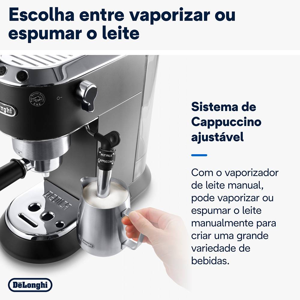 Máquina de Café Expresso DeLonghi Dedica EC685 1300W 15 Bar Preta