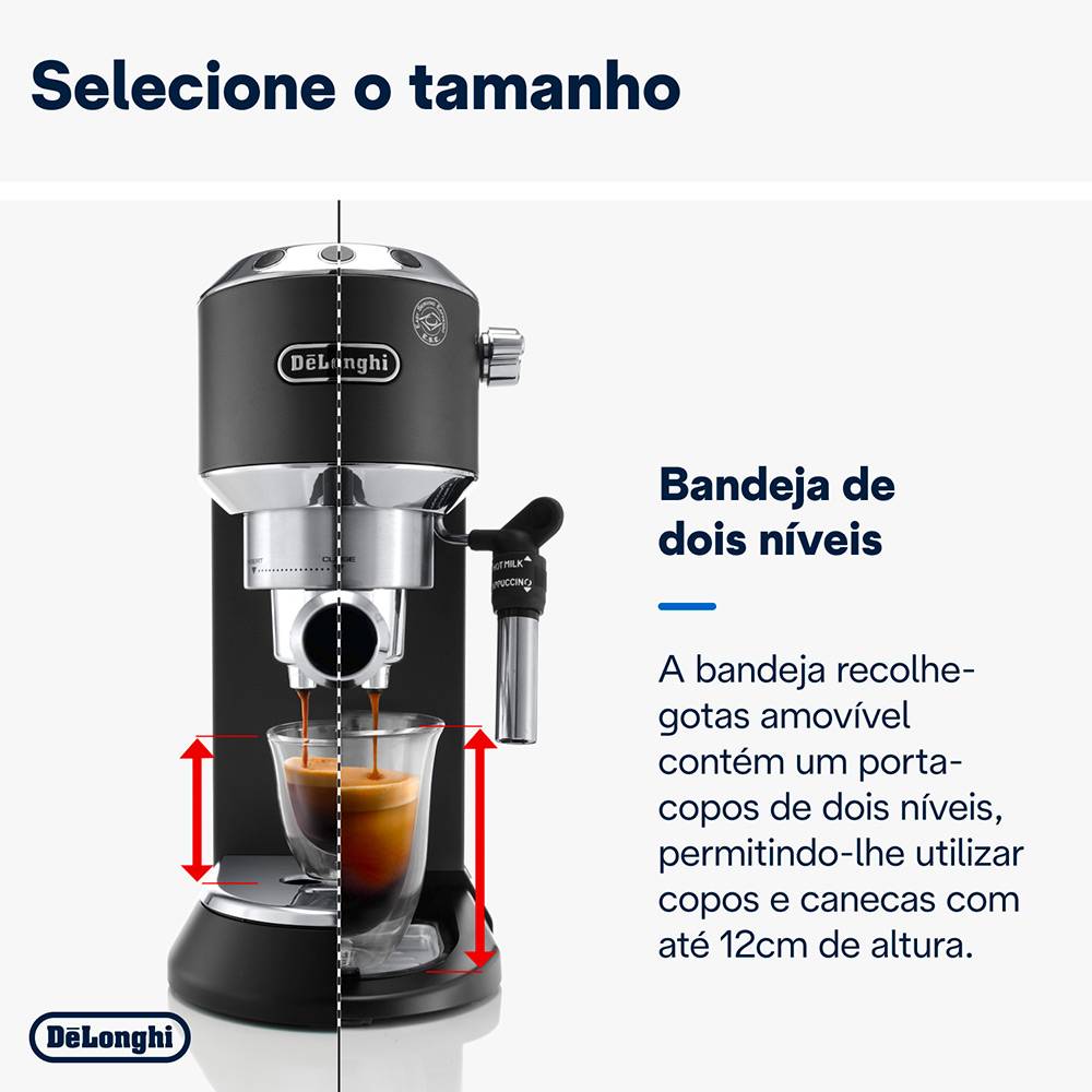 Máquina de Café Expresso DeLonghi Dedica EC685 1300W 15 Bar Preta