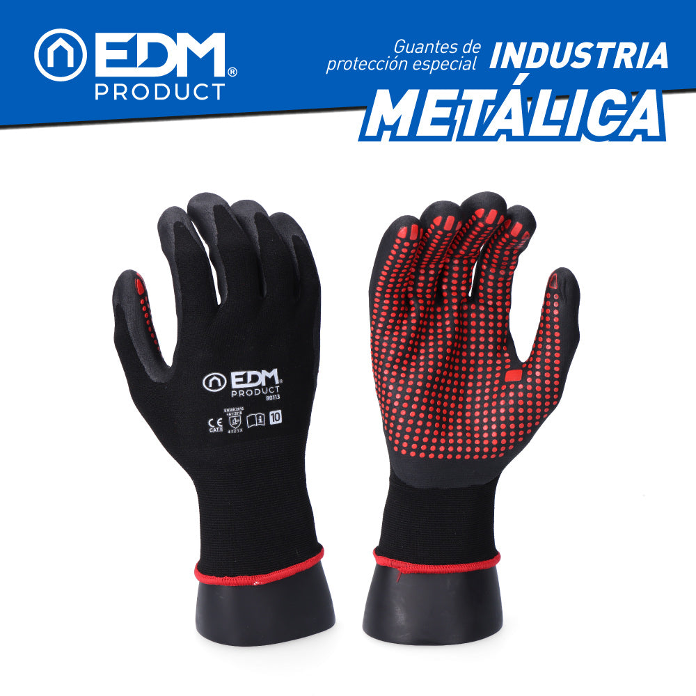 Luvas indústria metalúrgica nylon, fibra lycra ® revestido de nitrilo tamanho 8_0