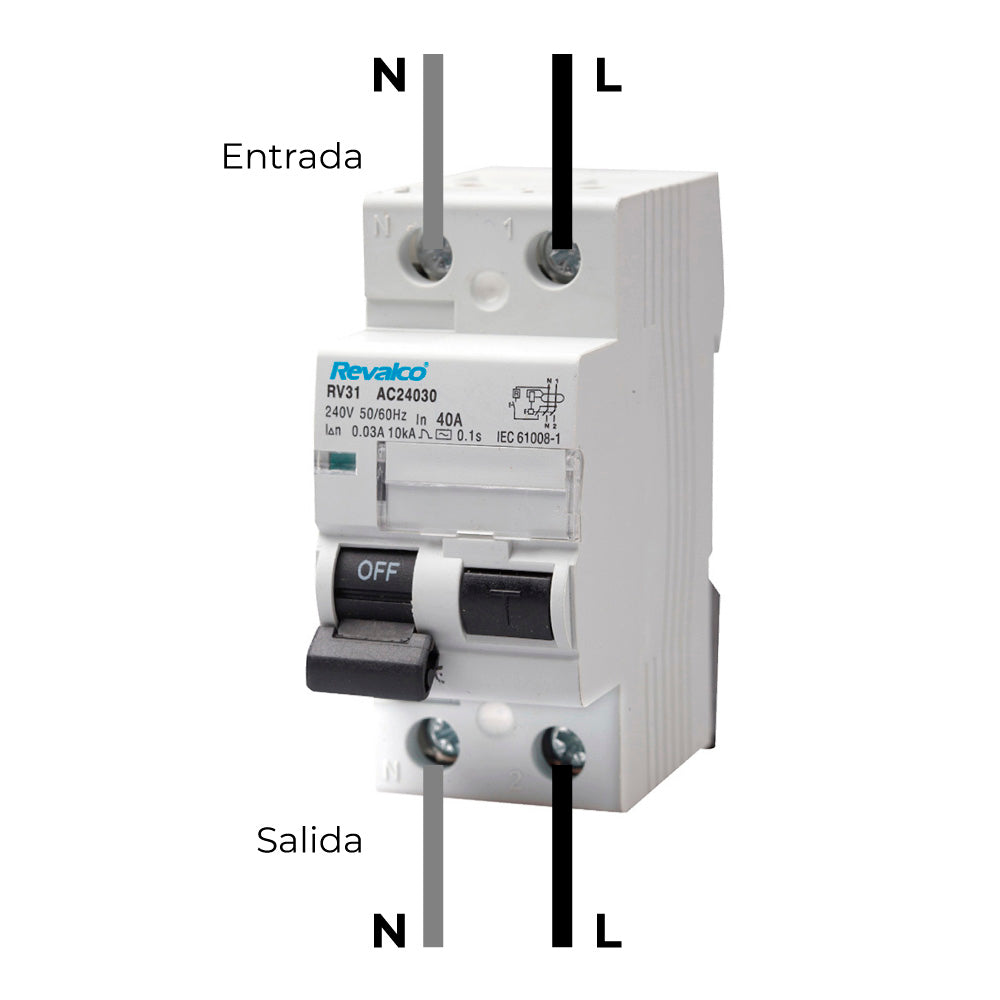 Disjuntor Diferencial REVALCO 2 Polos 40A