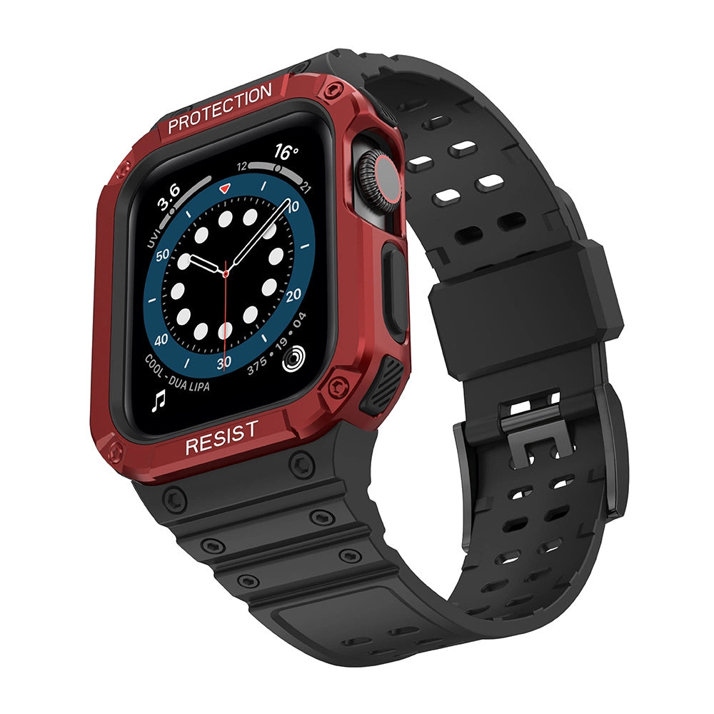 Protect Strap Band for Apple Watch 38/40/41mm Armored Case Strap - Black, Red_1