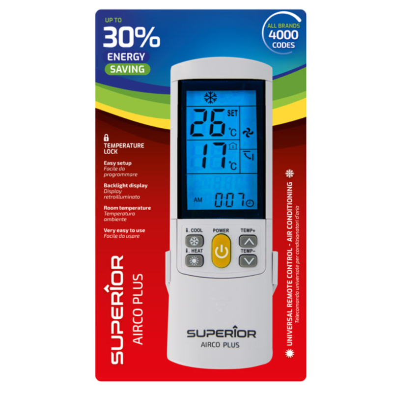 Comando Ar Condicionado AirCo Plus - Universal Programável TC0908