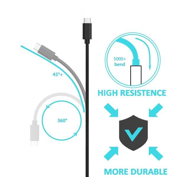 Cabo USB-C Ewent EC1036 / 60W / 1.8m / Preto