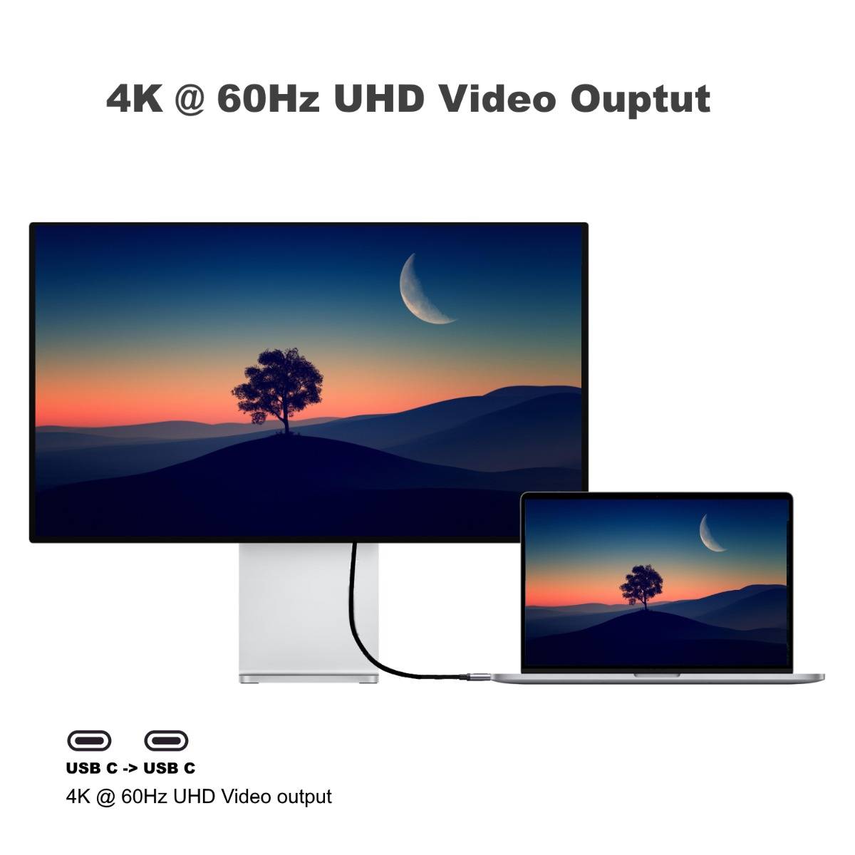 Cabo USB-C Ewent EC1045 / PD 60W / 10Gbps / 4K / 1m / Preto