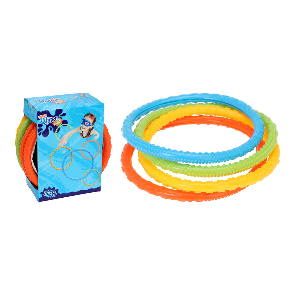 Brinquedos de mergulho, kit de 6 aros coloridos diâmetro 15cm_0