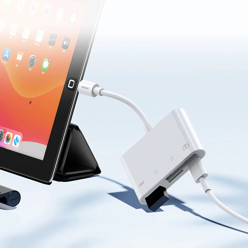 Joyroom S-H142 Lightning OTG HUB - USB-A 3.2 / Lightning / SD, TF card reader - white_4