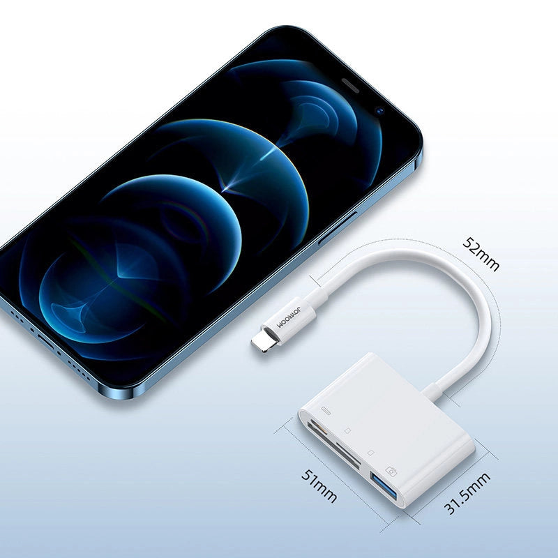 Joyroom S-H142 Lightning OTG HUB - USB-A 3.2 / Lightning / SD, TF card reader - white_6