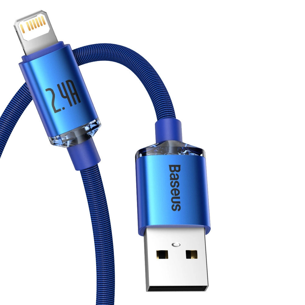 Baseus Crystal Shine Series cable USB cable for fast charging and data transfer USB Type A - Lightning 2.4A 1.2m blue (CAJY000003)_15