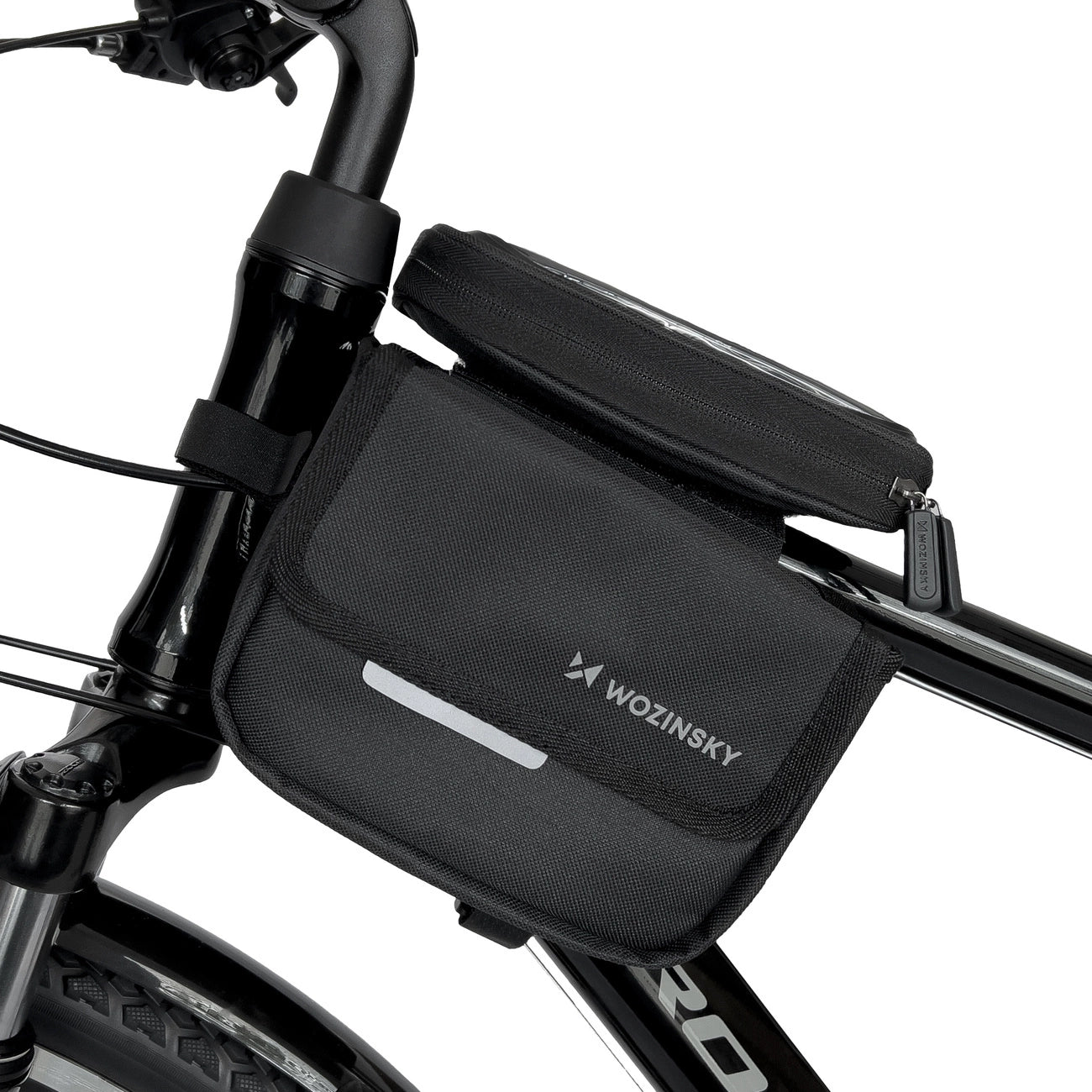 Wozinsky frame bike bag bicycle pannier waterproof phone case 1.5l black (WBB26BK)_1
