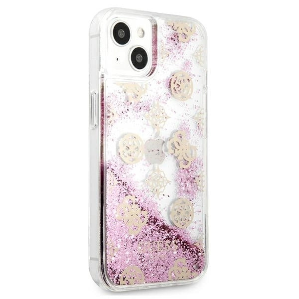 Guess GUHCP13SLGPEPI iPhone 13 mini 5.4" pink/pink hardcase Peony Liquid Glitter_3