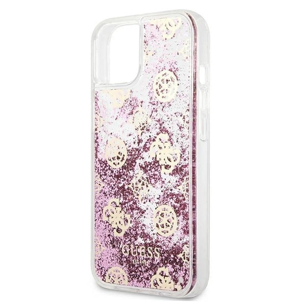 Guess GUHCP13SLGPEPI iPhone 13 mini 5.4" pink/pink hardcase Peony Liquid Glitter_5