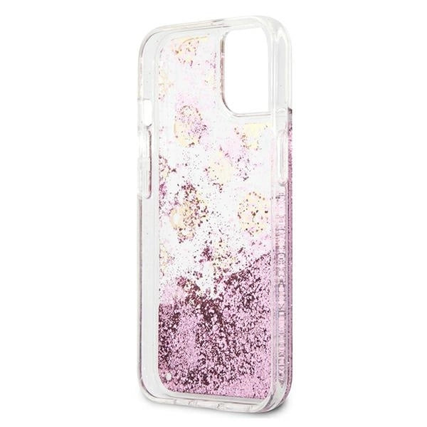 Guess GUHCP13SLGPEPI iPhone 13 mini 5.4" pink/pink hardcase Peony Liquid Glitter_6