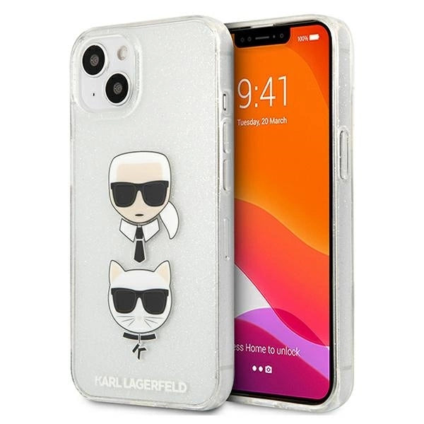 Karl Lagerfeld KLHCP13SKCTUGLS iPhone 13 mini 5,4" srebrny/silver hardcase Glitter Karl`s & Choupette_0