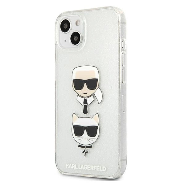 Karl Lagerfeld KLHCP13SKCTUGLS iPhone 13 mini 5,4" srebrny/silver hardcase Glitter Karl`s & Choupette_1