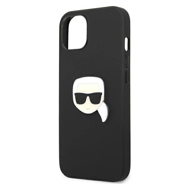 Karl Lagerfeld KLHCP13SPKMK iPhone 13 mini 5,4" czarny/black hardcase Leather Ikonik Karl`s Head Metal_5