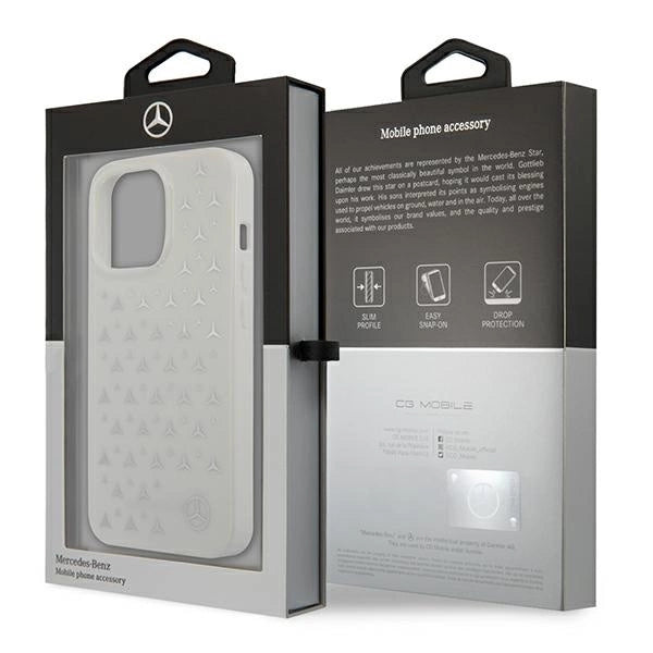 Mercedes MEHCP13LESPWH iPhone 13 Pro / 13 6,1" biały/white hardcase Silver Stars Pattern_7