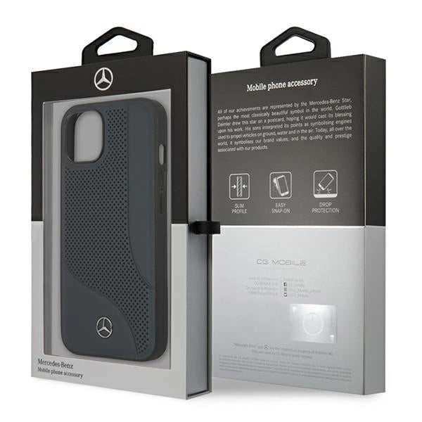 Mercedes MEHCP13SCDONA iPhone 13 mini 5,4" granatowy/navy hardcase Leather Perforated Area_7
