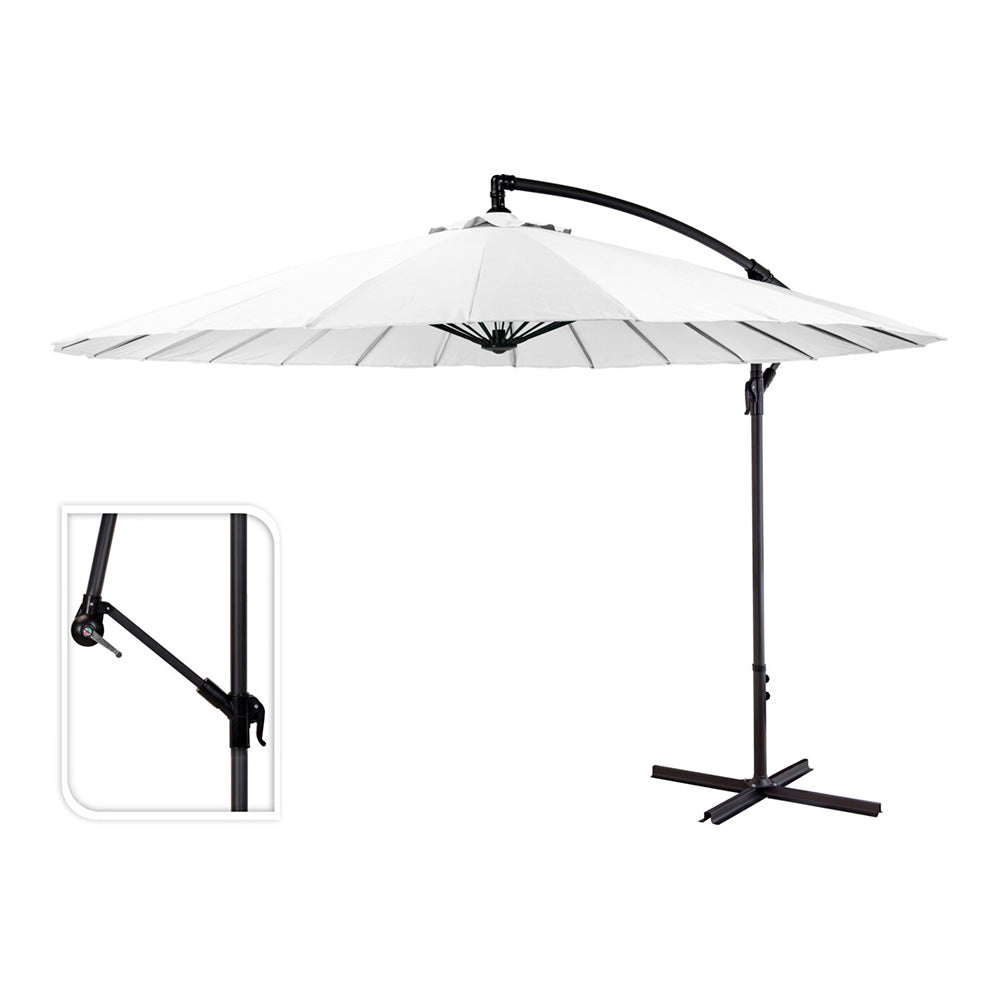 Chapéu-de-sol excêntrico altura máxima 3m ø300cm cor: branco_0