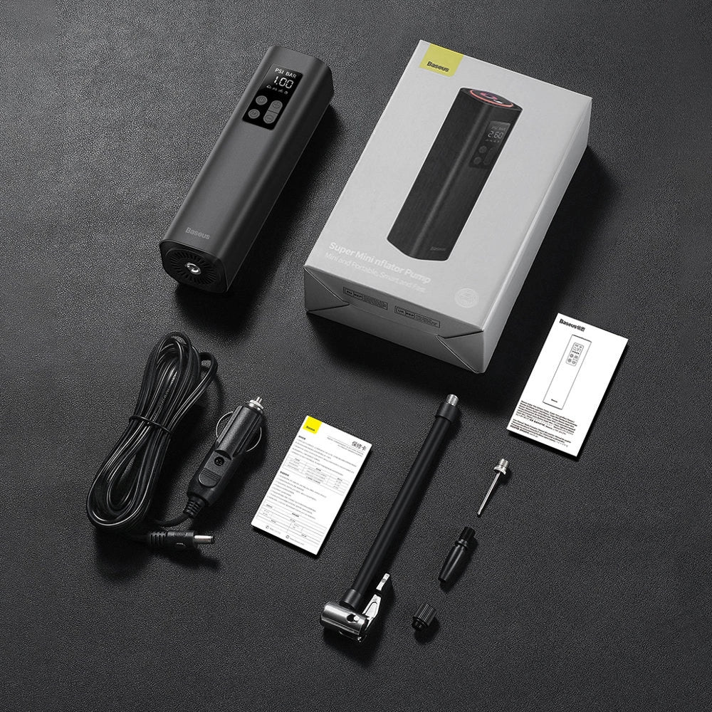 Baseus CRCQ000001 Mini Tire Compressor for Cigarette Lighter Socket - Black_33