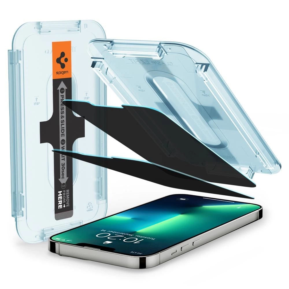 Spigen Glas.tR EZ Fit Privacy Tempered Glass for iPhone 13 Pro Max - 2 pcs._9