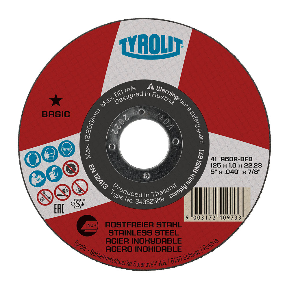 Disco de corte plano 41c ø125x1x22,23 a60r-bfb tyrolit_0