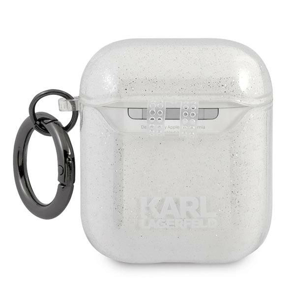 Karl Lagerfeld KLA2UKHGS AirPods cover srebrny/silver Glitter Karl`s Head_1