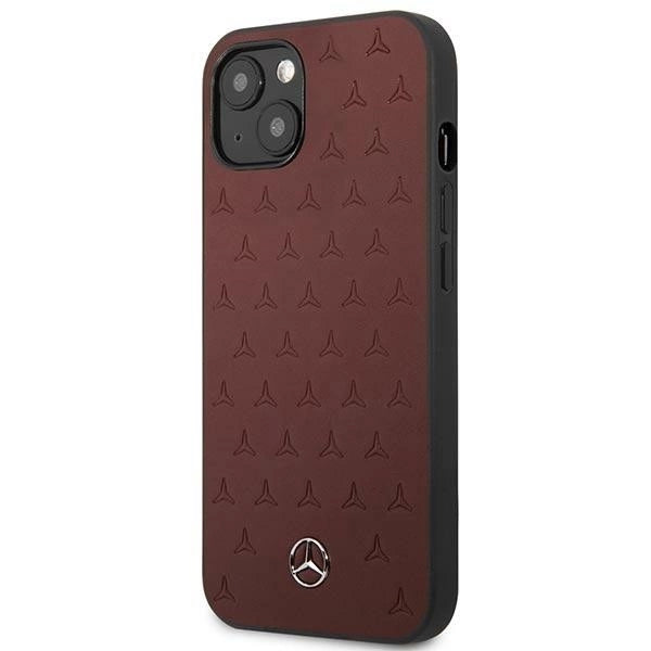 Mercedes MEHCP13SPSQRE iPhone 13 mini 5,4" czerwony/red hardcase Leather Stars Pattern_1