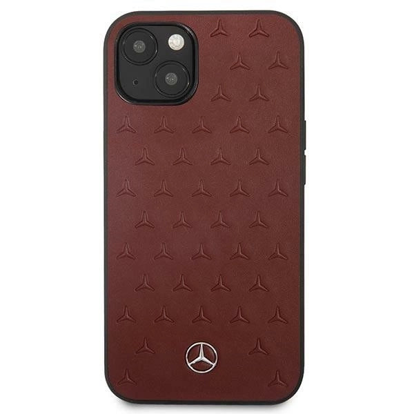 Mercedes MEHCP13SPSQRE iPhone 13 mini 5,4" czerwony/red hardcase Leather Stars Pattern_2
