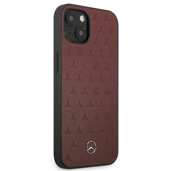 Mercedes MEHCP13SPSQRE iPhone 13 mini 5,4" czerwony/red hardcase Leather Stars Pattern_3