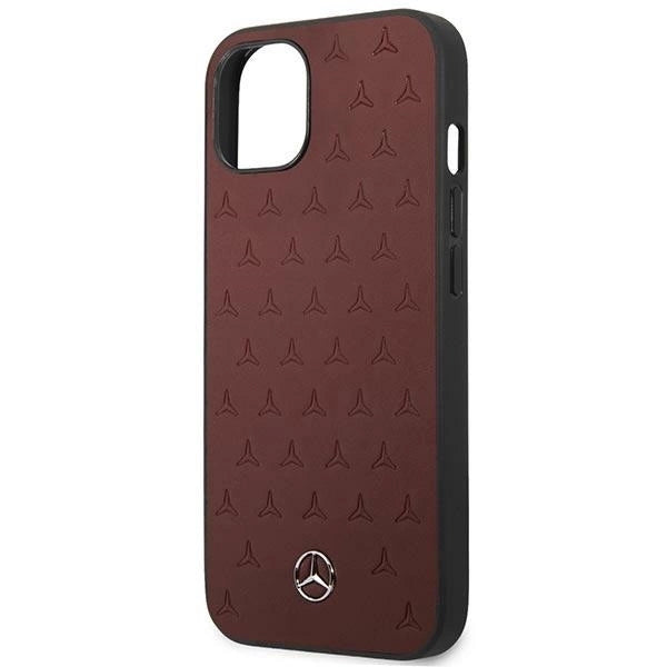 Mercedes MEHCP13SPSQRE iPhone 13 mini 5,4" czerwony/red hardcase Leather Stars Pattern_5