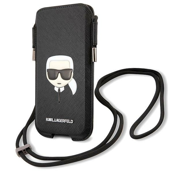 Karl Lagerfeld Torebka KLHCP12MOPHKHK 6,1" czarny/black hardcase Saffiano Ikonik Karl`s Head_1
