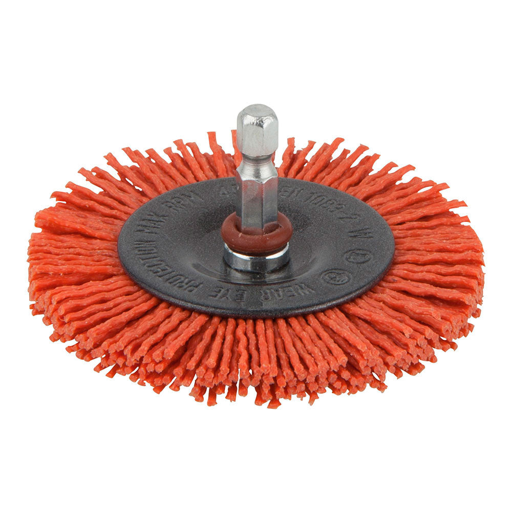 Escova de dsco de nylon, vastago hexagona 1/4" ø75x10mm 1500000 wolfcraft_0