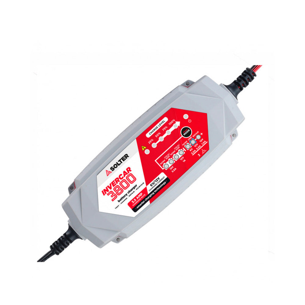 Carregador inteligente de baterias invercar 3800 6/12v 3.5a (carros e motas) solter_0