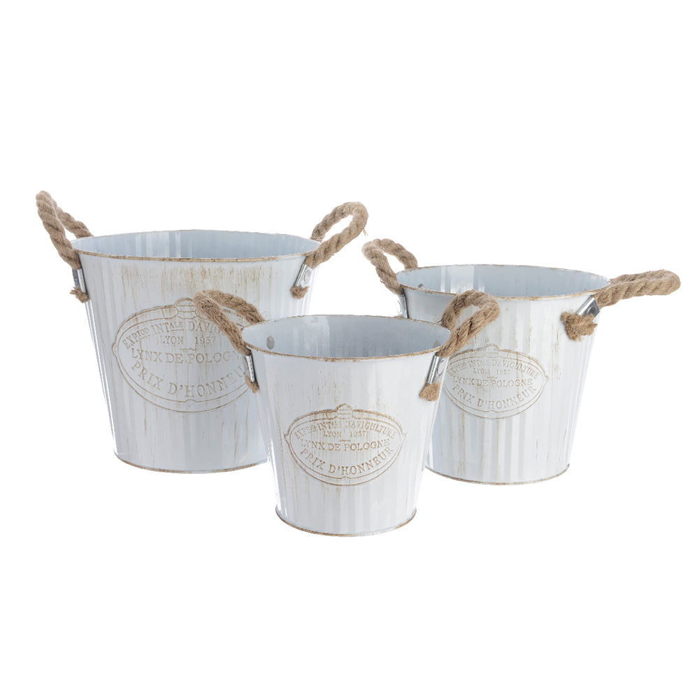 Balde de zinco com pegas de corda, kit de 3unid. ø20x17cm ø17x15cm ø15x13cm._0