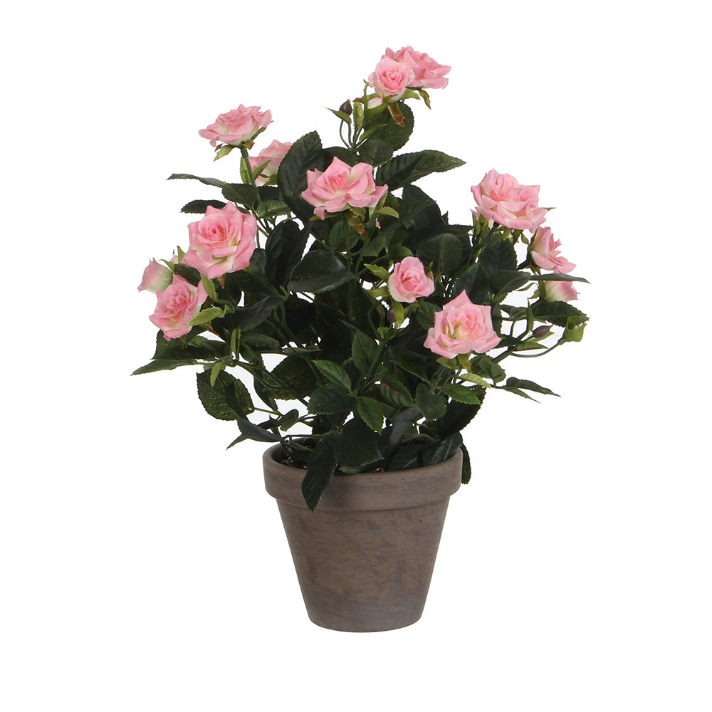 Vaso cinzento com cor rosas rosa pvc_0