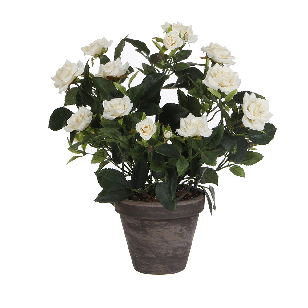 Vaso cinzento com rosas cor branco pvc_0