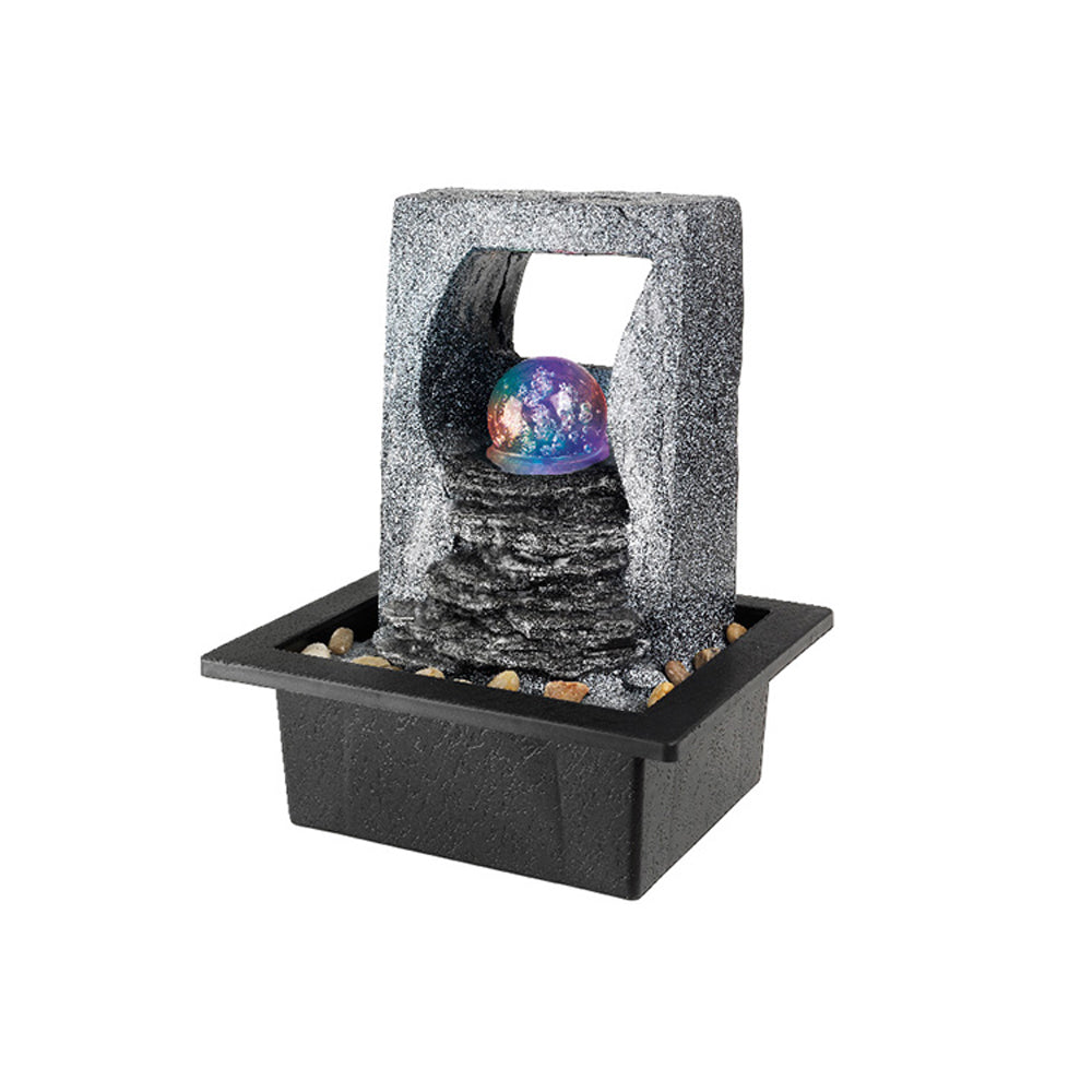 Fonte de água led rgb com bola em cristal, para uso interno e exterior_0